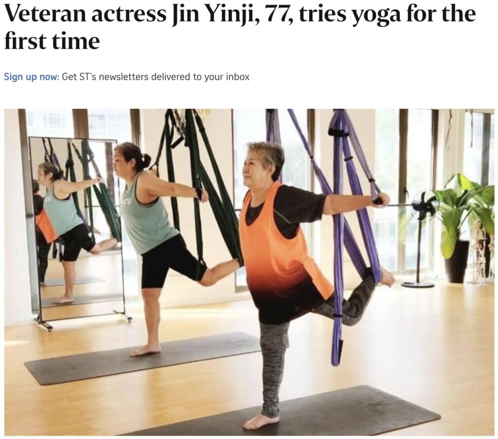 actress jin yinji, gold kimchi founder, trapeze yoga singapore, ⾦银姬