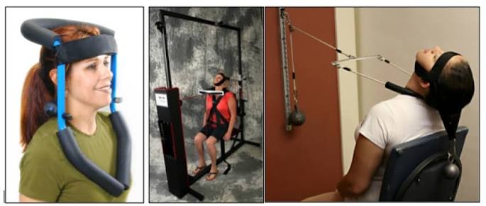 Cervical orthotic device used for passive neck traction.