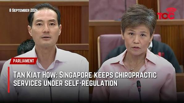 MP Poh Li San and Senior Minister of State for Health Tan Kiat How addressing chiropractic regulation and patient safety concerns in Parliament.